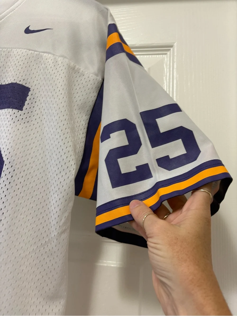Nike LSU Tigers football jersey Purple 25 and Yellow Stripe Accents